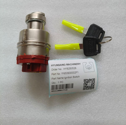 Hyunsang Excavator Parts Ignition Switch YN50S00002F1 For SK135SR, SK135SR-1E, SK135SRL, SK135SRL-1E
