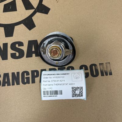 Hyunsang Excavator Parts THERMOSTAT ASSY 6754-61-6211 for 6D107 PC200 8 PC210 8 PC240 8 PC220